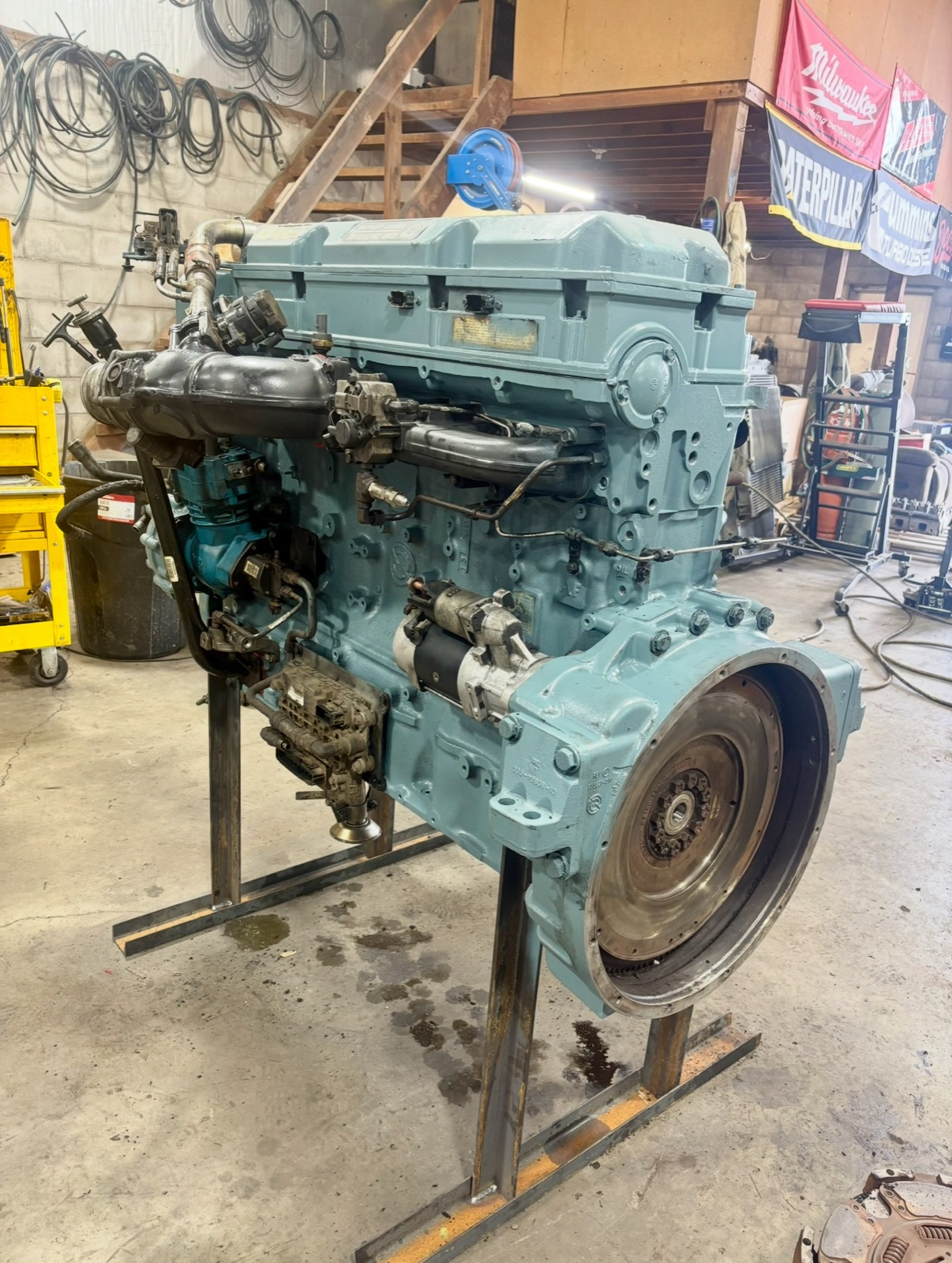 Detroit Series 60 diesel engine on a stand