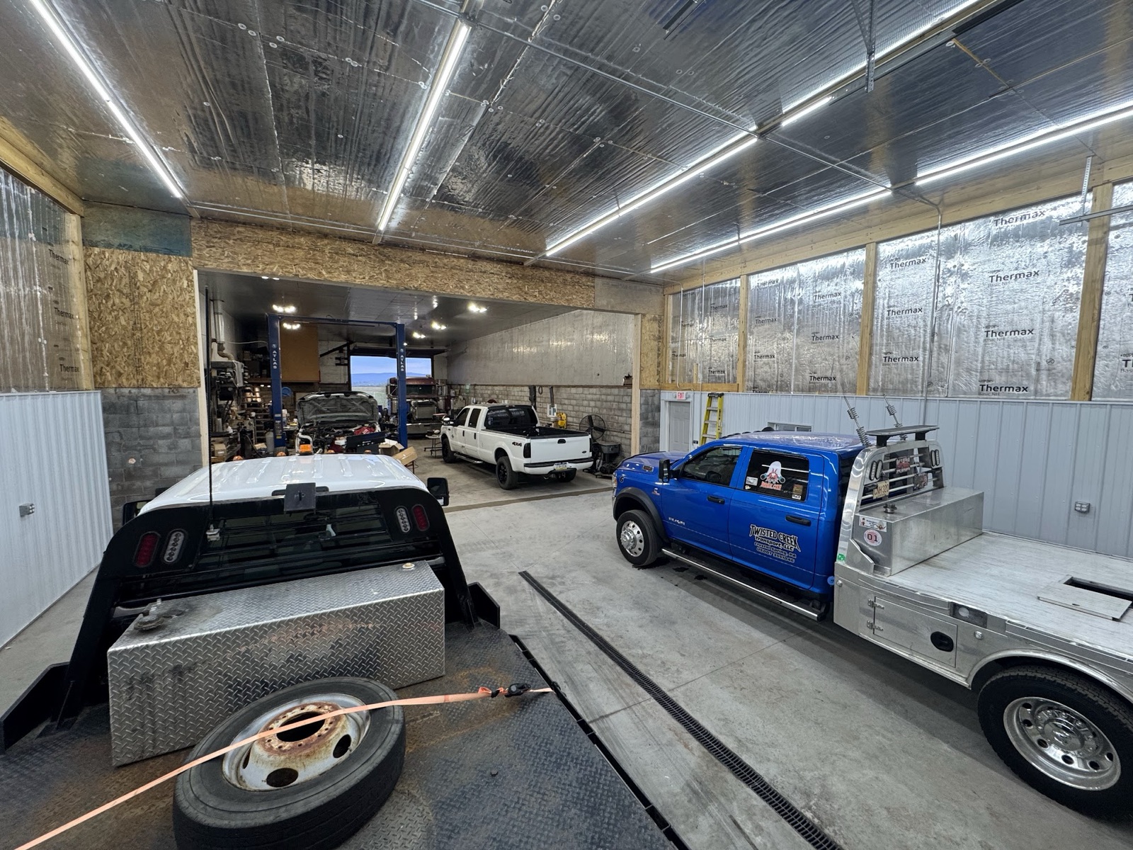 Inside the Twisted Creek Diesel shop in Crystal Spring, PA